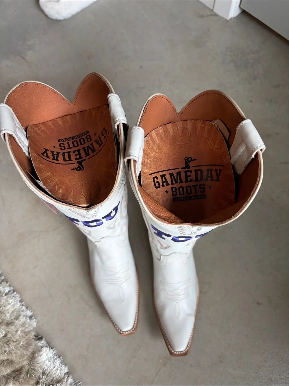 White Brand New TCU GameDay Cowboy Boots Size 9